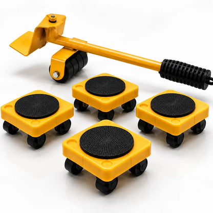 MueveFácil Pro™ – Kit Elevador de Muebles con Ruedas 360°