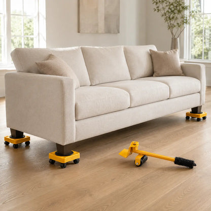 MueveFácil Pro™ – Kit Elevador de Muebles con Ruedas 360°