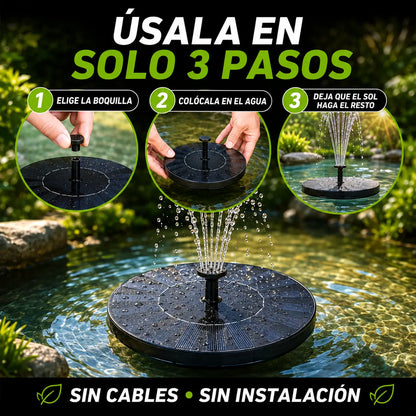 Fuente Solar Flotante para Jardín Solar Bloom Pro – 6 Boquillas